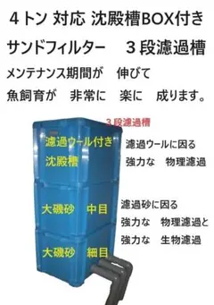 □国産4層式濾過槽□500×300×300h□オーバーフロー水槽