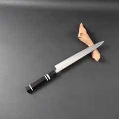 10916左利き用柳刃包丁 尺 刺身包丁 刃は究極の切れ味黒檀水牛白