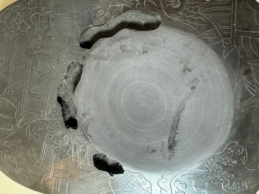 2911 中国古硯　人物文字彫刻　中国骨董　書道具 2911 中国古硯 人物文字彫刻 中国骨董 書道具 2911 中国古硯 人物