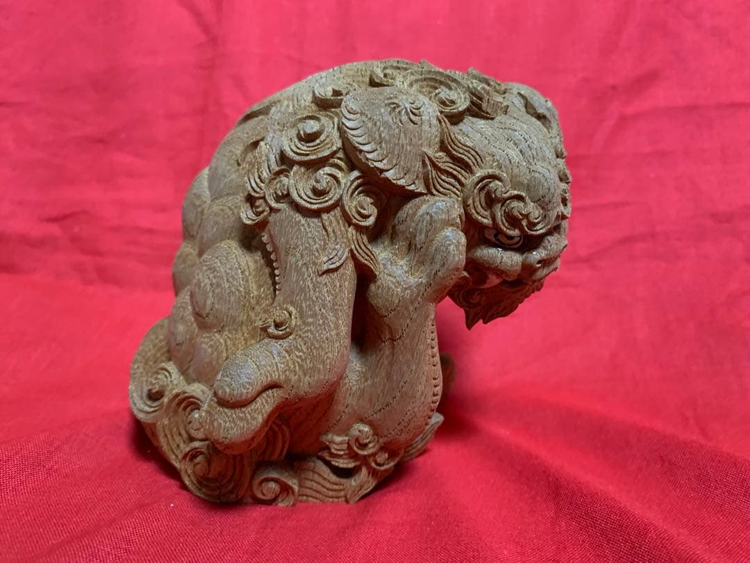 木彫 唐獅子 】鉦支持棒 摺り鉦 当たり鉦 二丁鉦 だんじり 山車 曳山 木彫