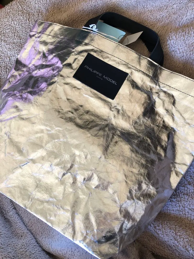 未使用　PHILIPPE MODEL イタリア製　トートバッグ　シルバー