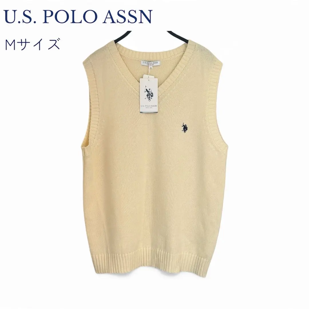 U.S. POLO ASSN Mサイズ ニットベスト アイボリー