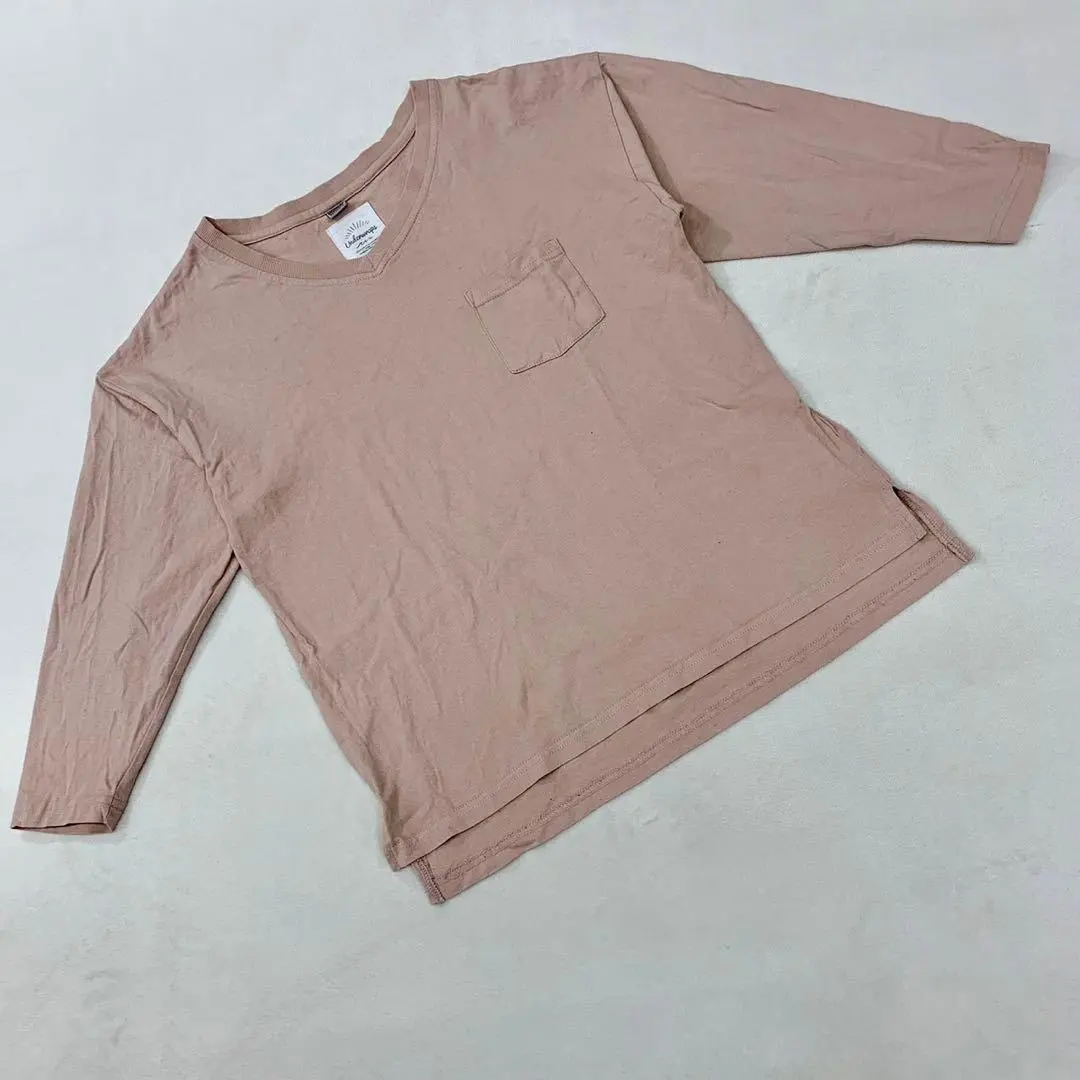 Underwraps コットン Vネック 七分袖 Tシャツ ベージュ Mサイズ