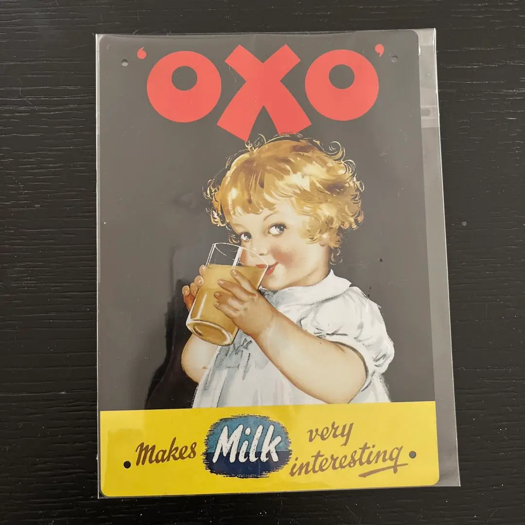 英国製 90s ロバート・オーピー チャイルドフッド OXO 金属製プレート