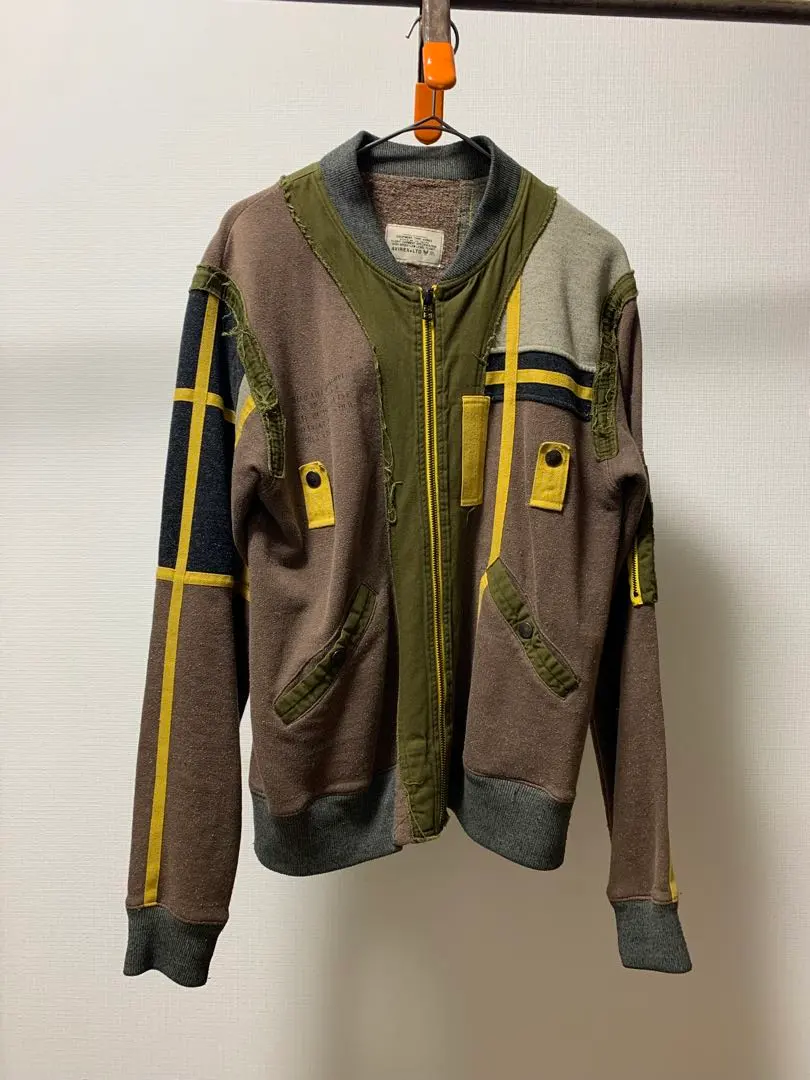 AVIREXパッチワークデザイン ジップアップジャケット