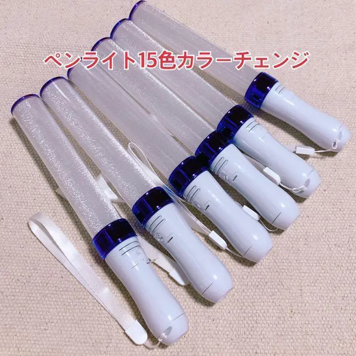 「パープル」キンブレ同サイズのペンライト、LED、15色カラー、6本セット新品