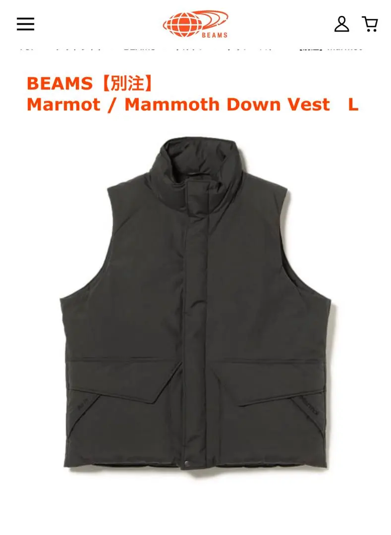 マーモットBEAMS Marmot / Mammoth Down ダウン ベスト