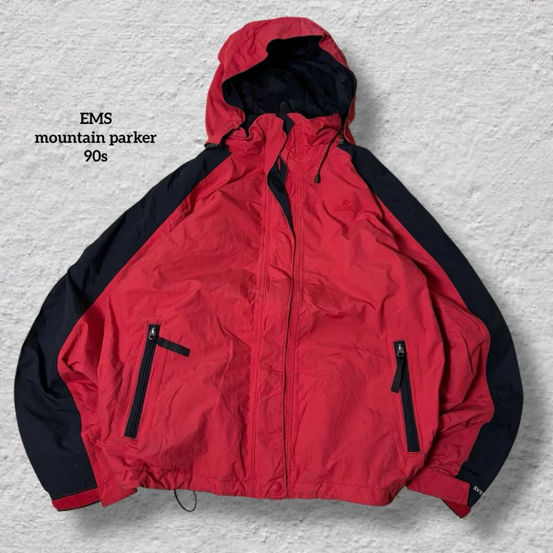 EMSイームスマウンテンパーカー90sブラックレッドvintage古着メンズL