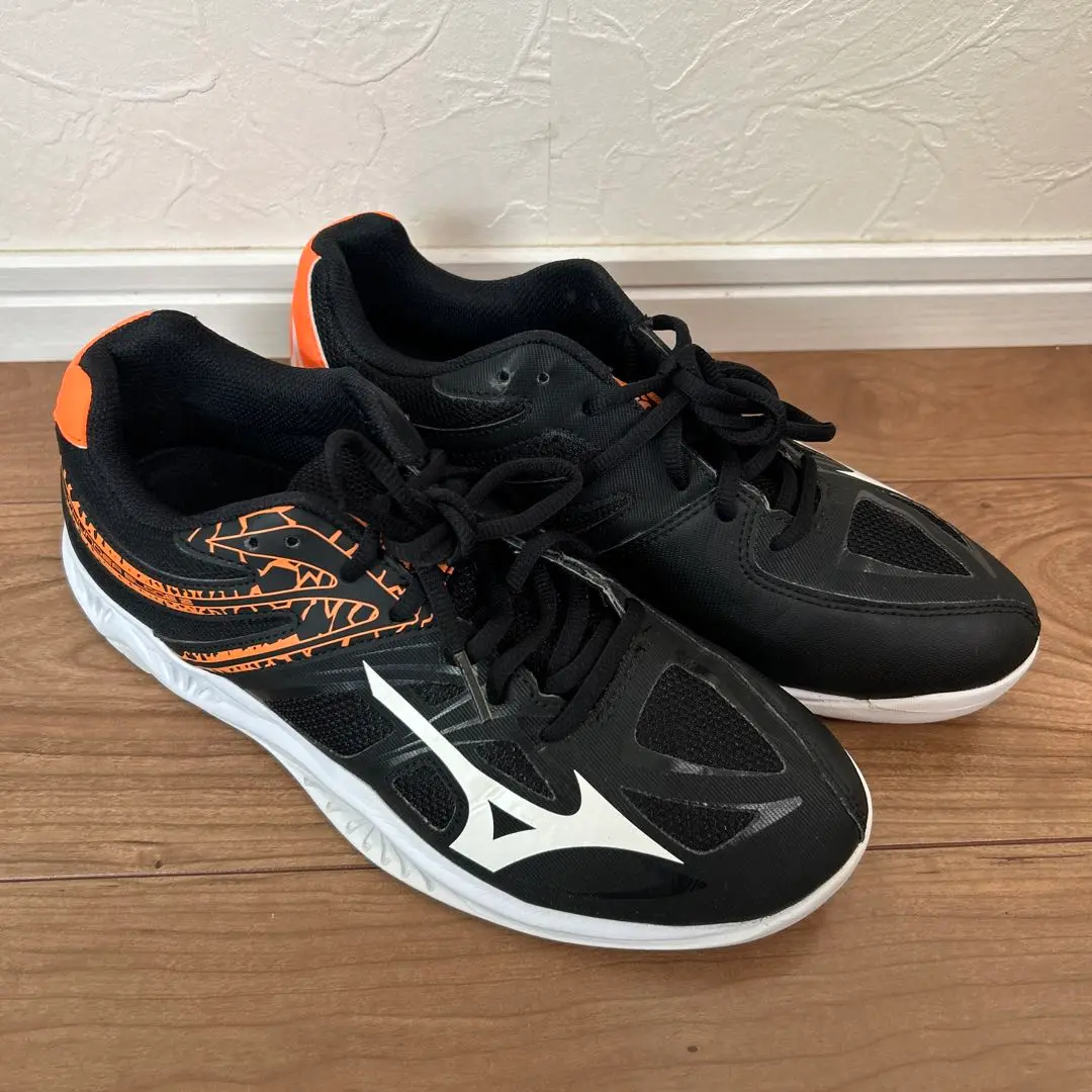 Mizuno バレーボールシューズ ブラック/オレンジ　メンズ25.5センチ