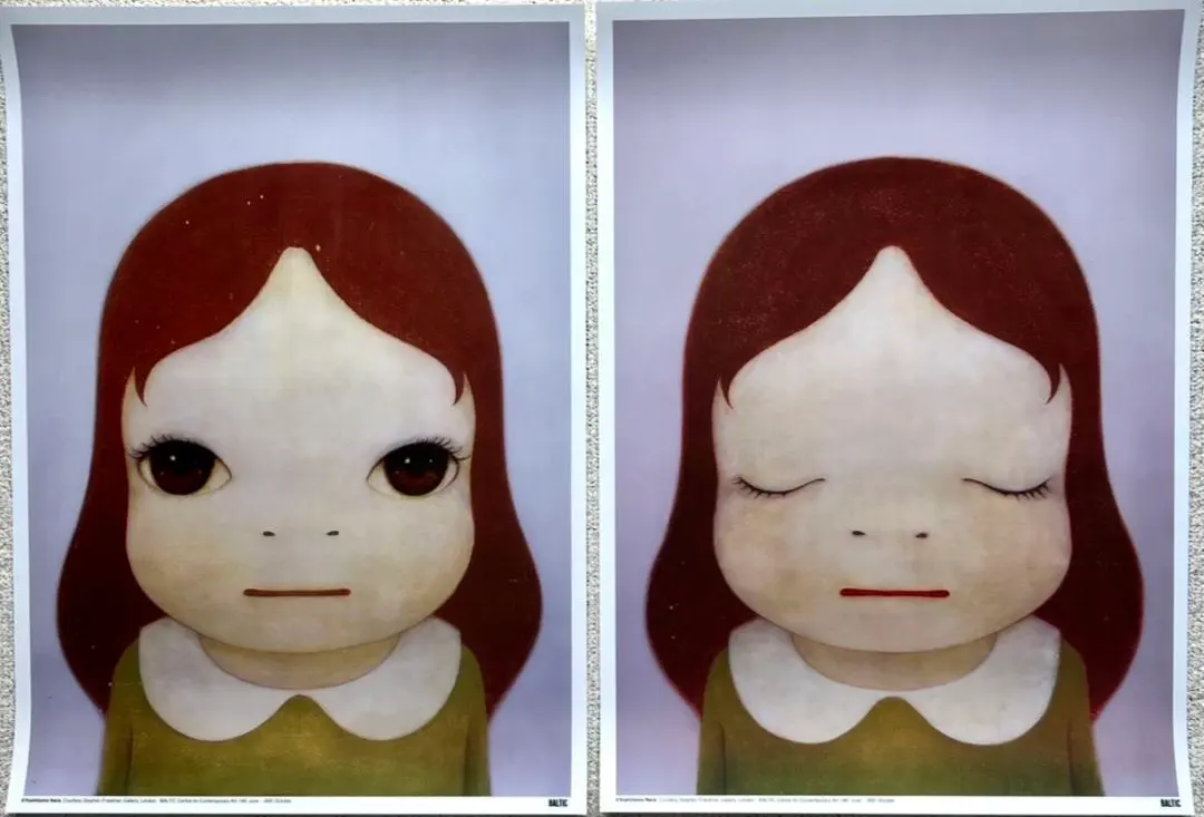 奈良美智2枚組ポスター　『Eyes Open & Eyes Closed』