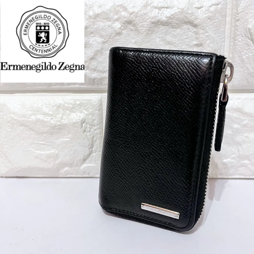Ermenegildo zegna L字ファスナー レザー 4蓮 キーケース
