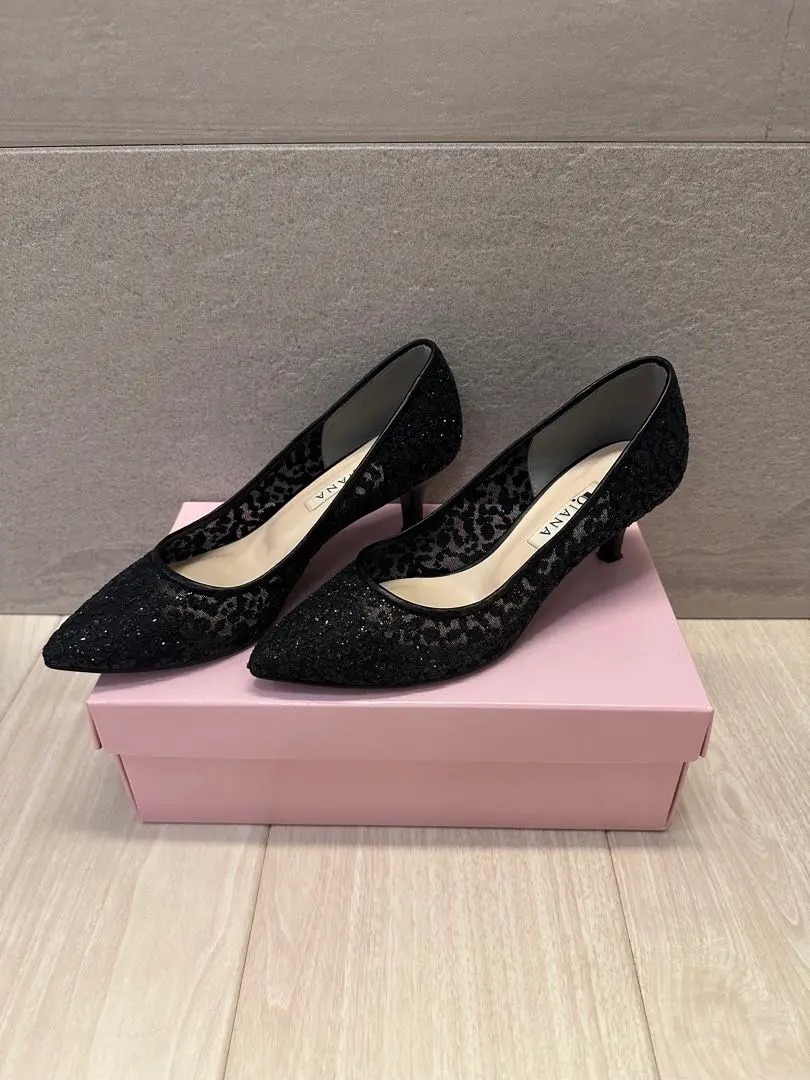 DIANA ダイアナ グリッターチュール ポインテッドトゥ 5cm 23cm