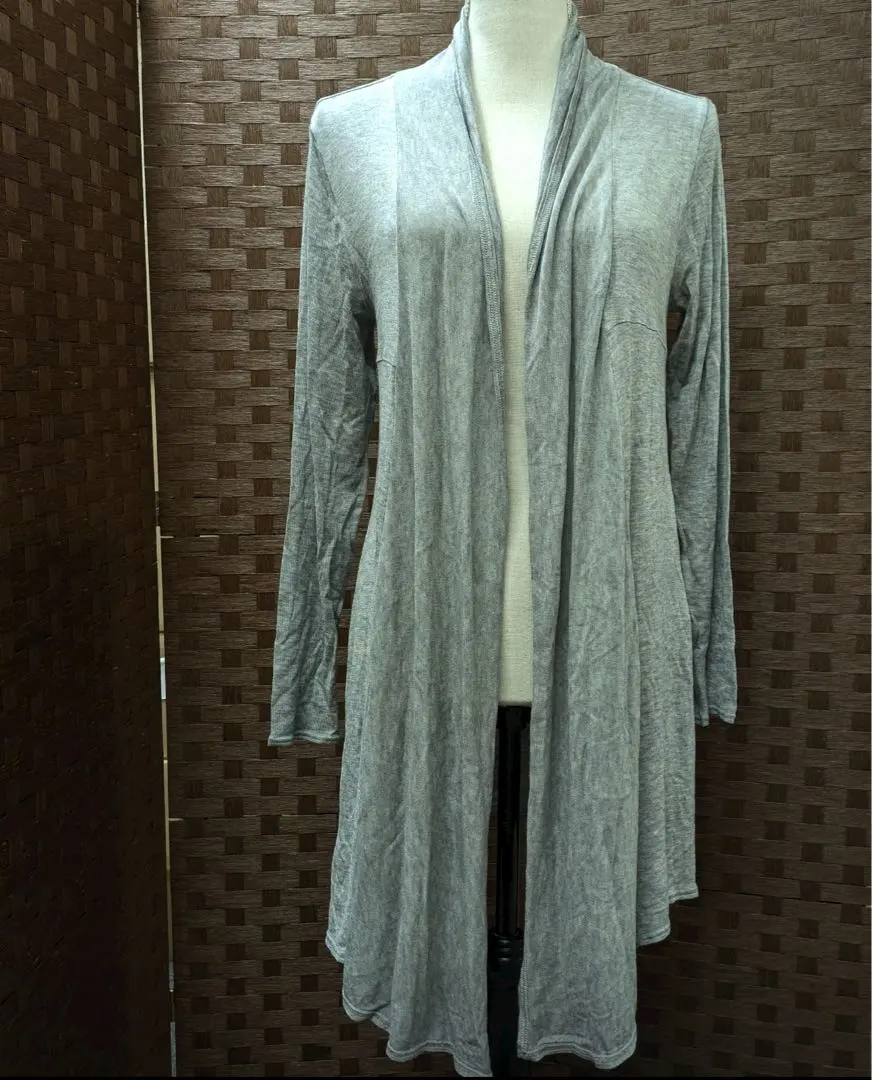 SALE【courreges】無地　長袖　ロングカーディガン　グレー系　40