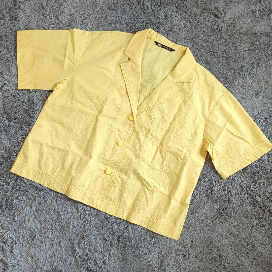 ★b360 ZARA ザラ【M】オーバーサイズシャツ サイドスリット 羽織 半袖