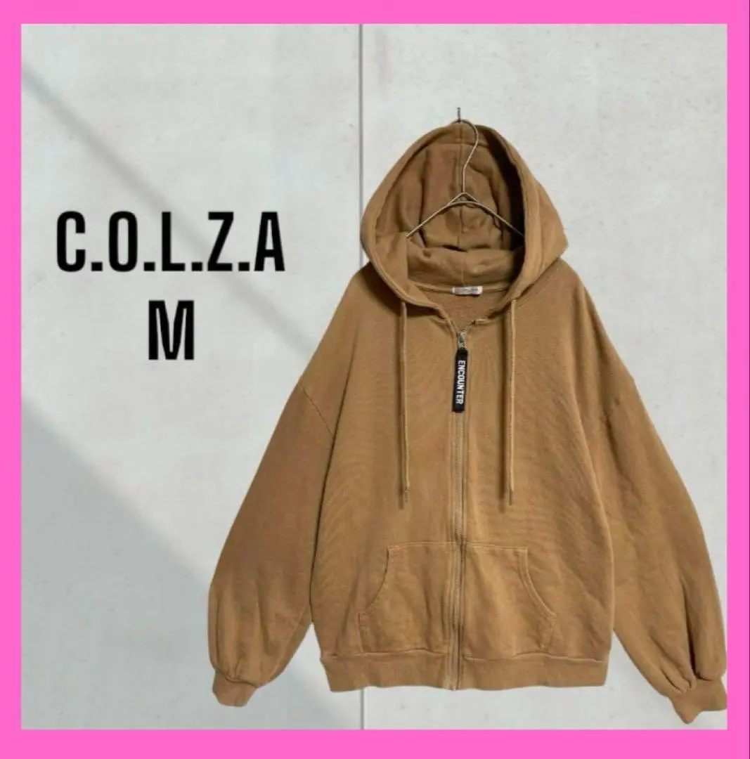 [C.O.L.Z.A] 英文字ロゴ　パーカー　ジッパー　ポケット　フーディ　長袖