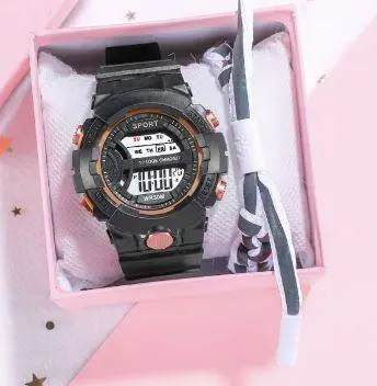 b98新品 TEDONG レディース&ガールズ デジタル 多機能LED 黒807