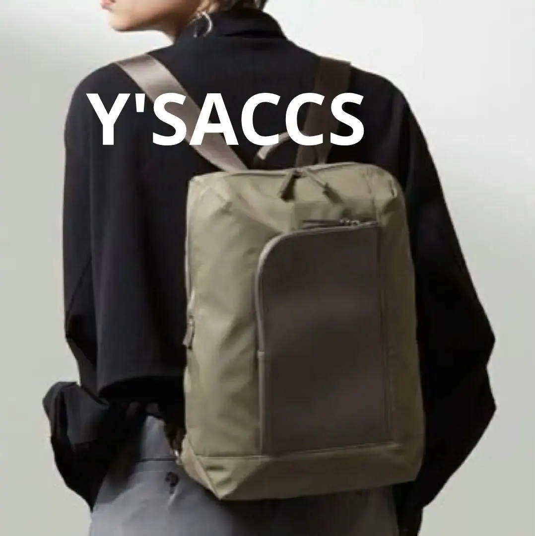 イザックY'SACCSナイロン×リサイクルレザーリュック/グレージュ/A4OK