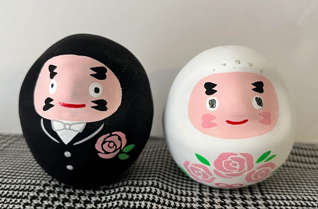 ウエディングだるま　ペアセット　白河だるま