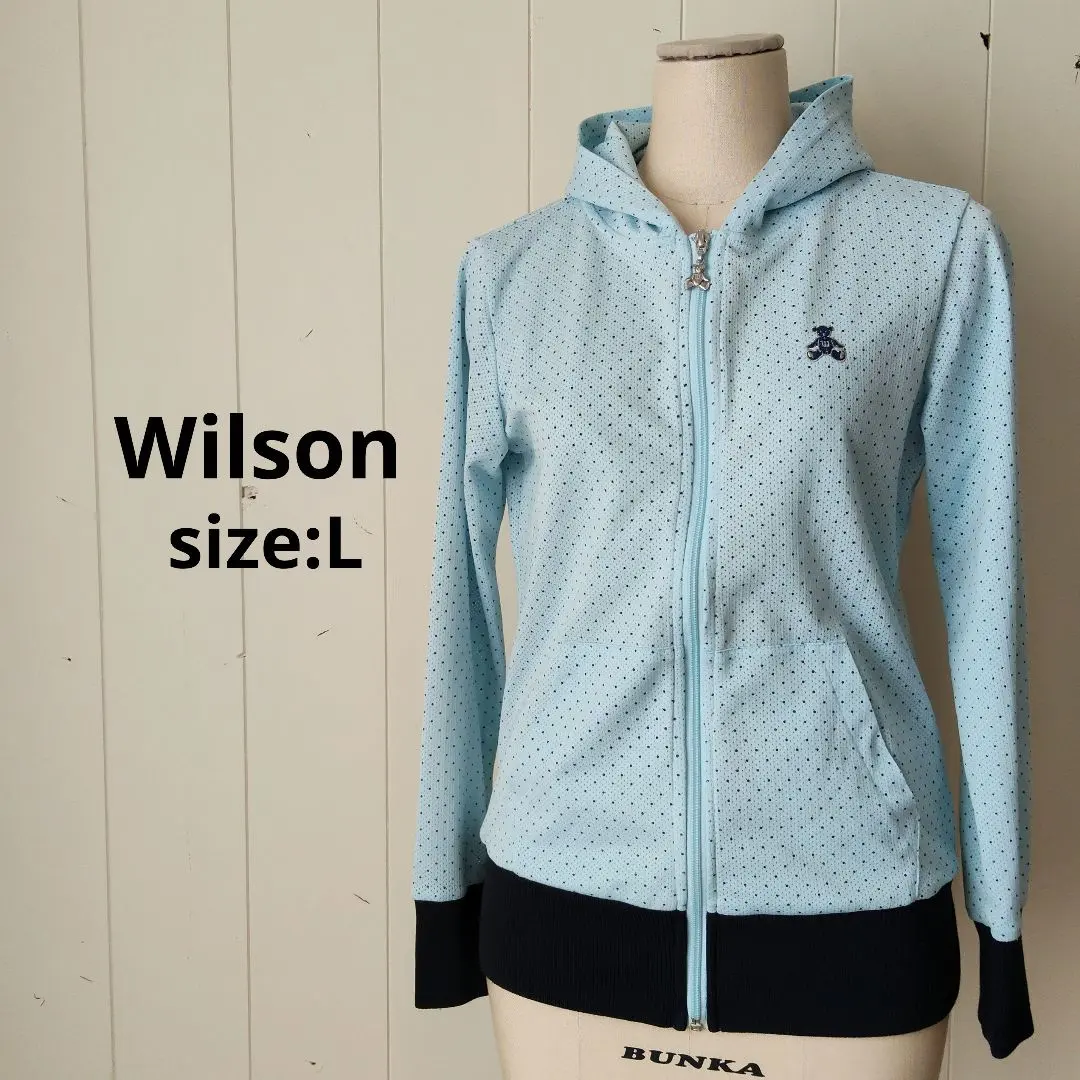 Wilson ウィルソン ジップアップ パーカー メッシュ 水色 L