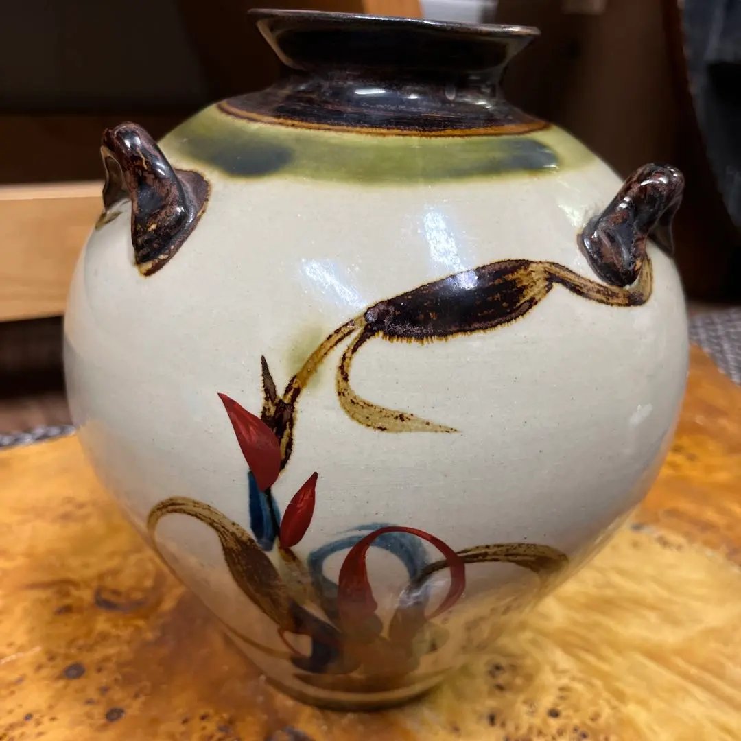 胡差焼　壺　花器　やちむん　フラワーベース