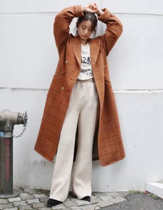 ungrid アングリッド チェックロングコート