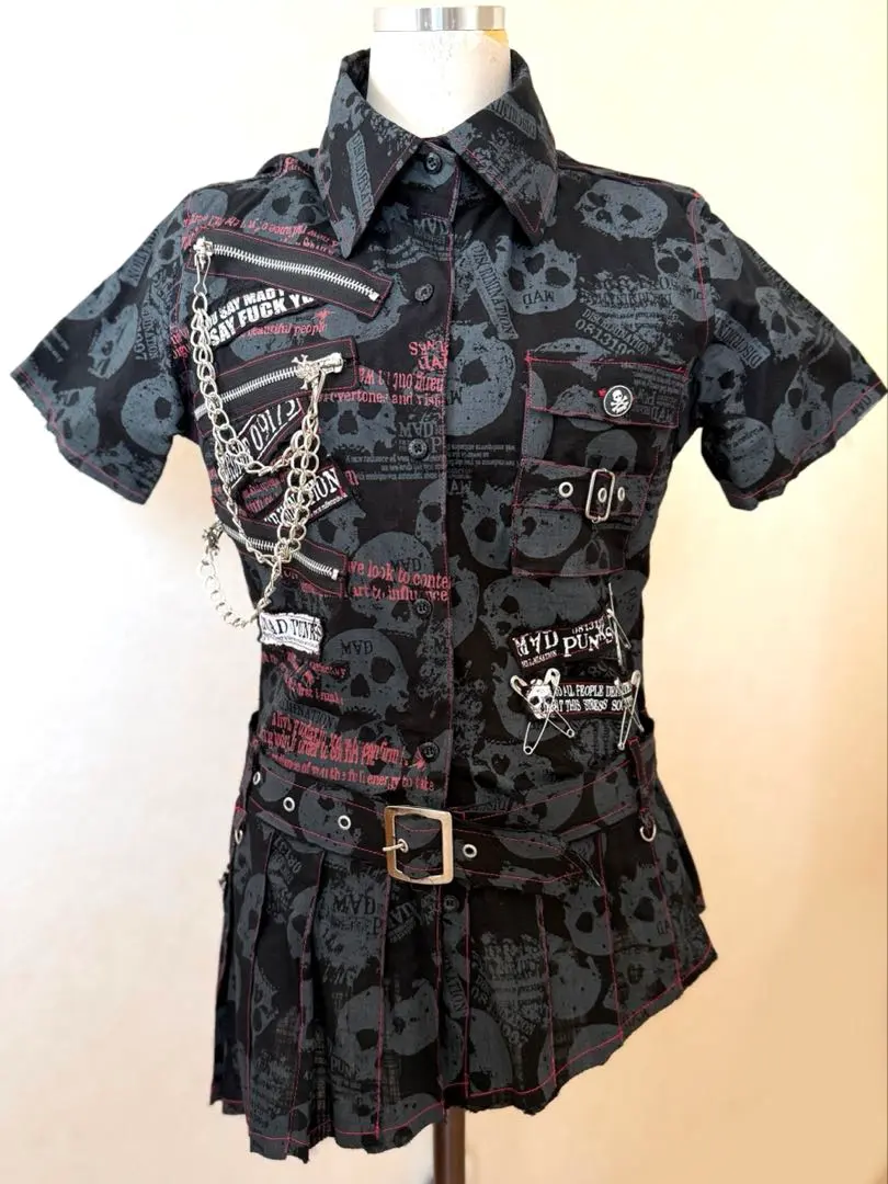 希少❣️レア MAD GIRL mad punks シャツ ワンピ Y2K スカル