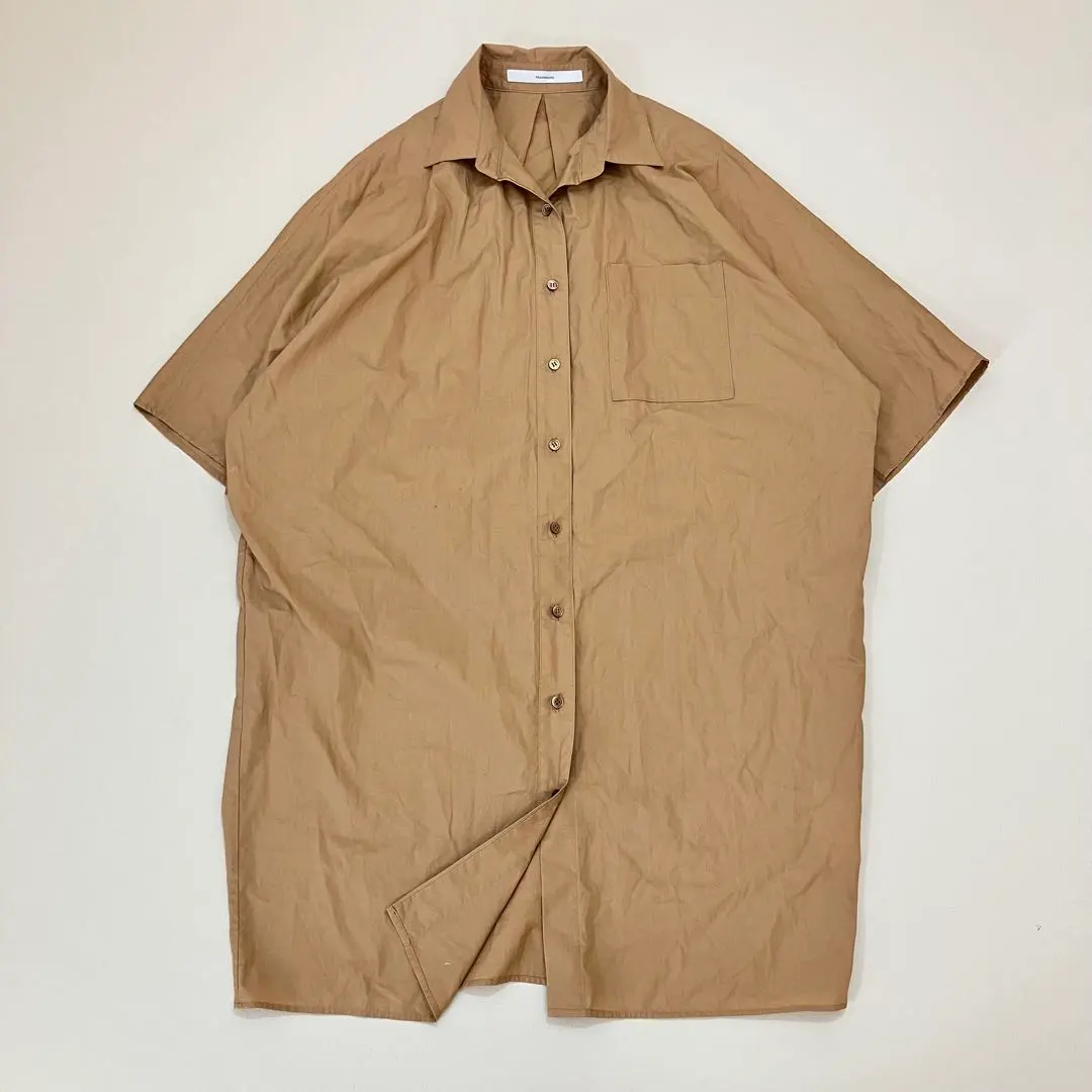 フレームワーク タイプライター風 コットンロングシャツ ドルマンスリーブ