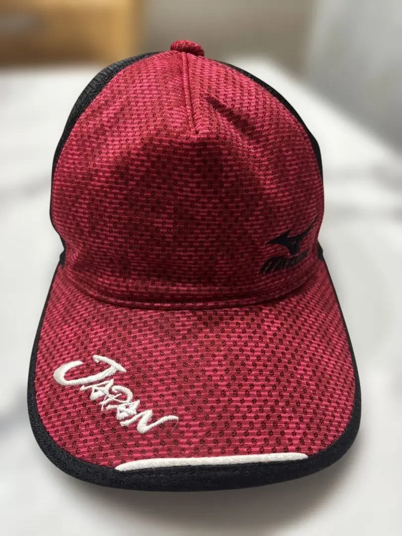 Mizuno 赤 キャップ 日本刺繍入り