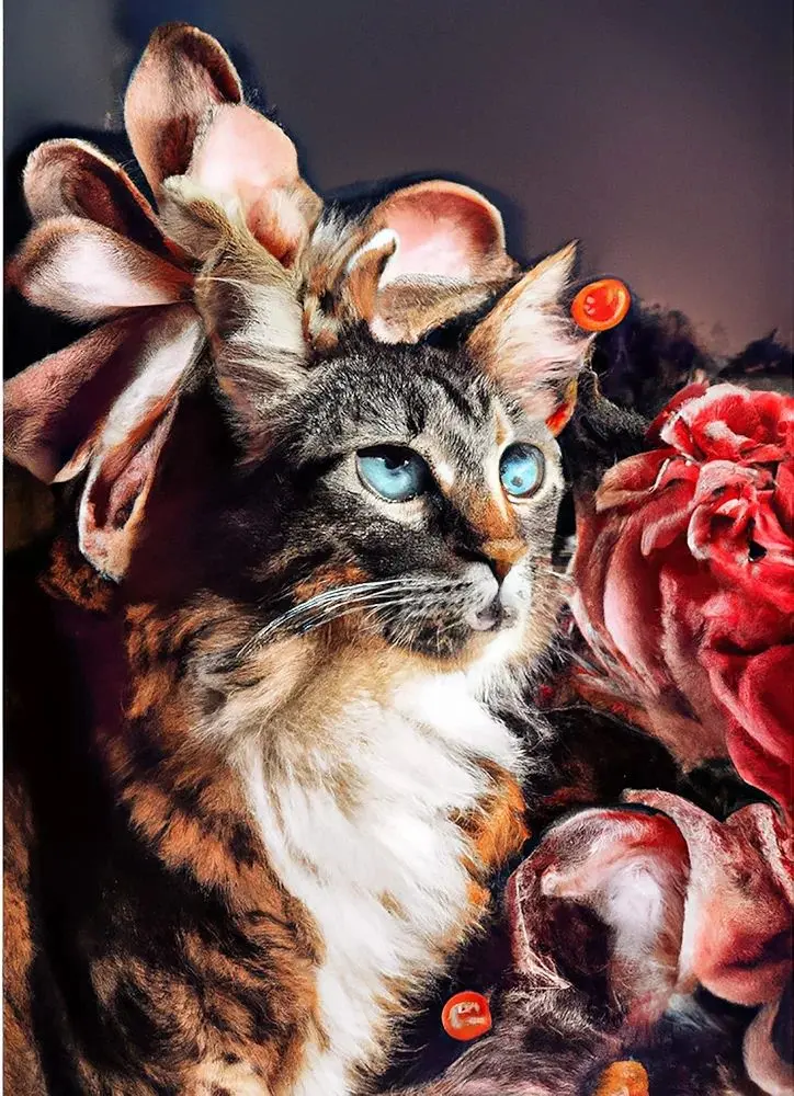 13: 5D ダイヤモンドペインティングキット 動物猫 ダイヤモンドアート