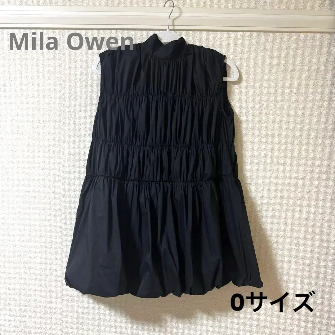 Mila Owen バックリボンシャーリングバルーン ブラック　0サイズ