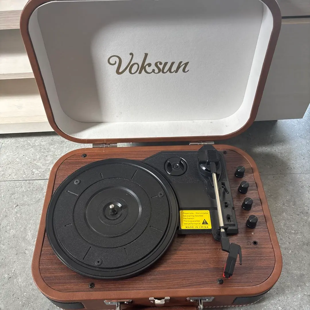 Voksun レコードプレーヤー 本体 キャリングケース型