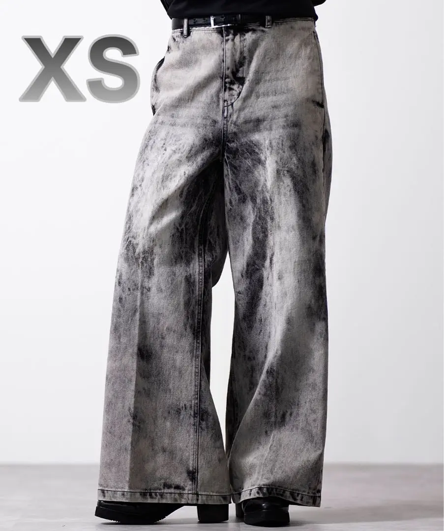 【CLEL】XSサイズヴィンテージデザイン フレアデニムパンツ ブラック系1