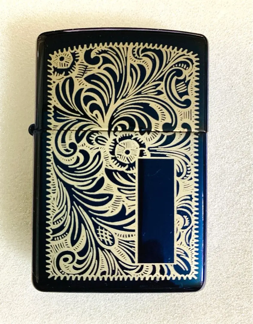【オマケ付】ZIPPO ライター ブルー 青 アメリカ製 当時品 アンティーク