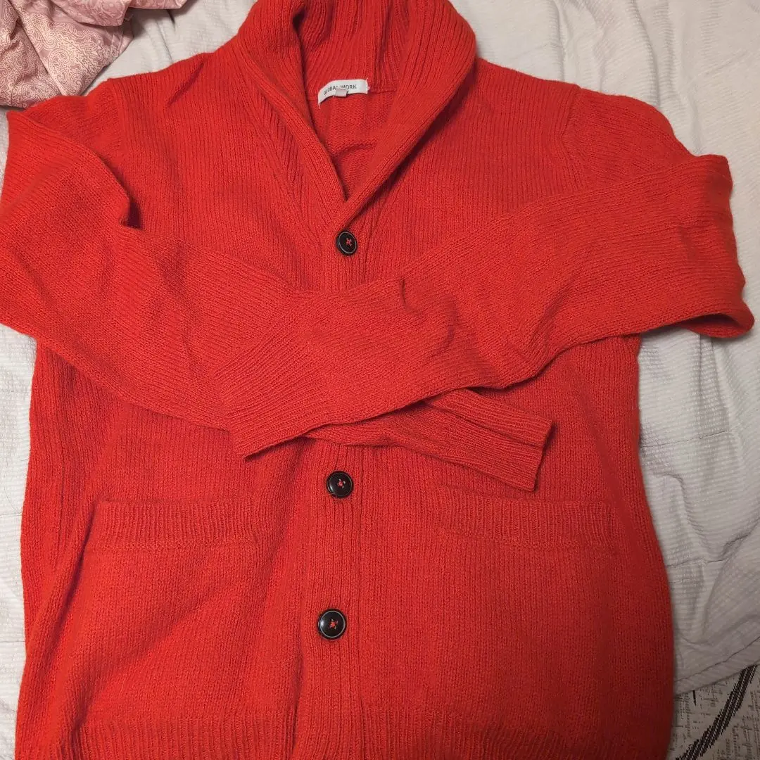 グローバルワーク　レッド ニット カーディガン Lサイズ