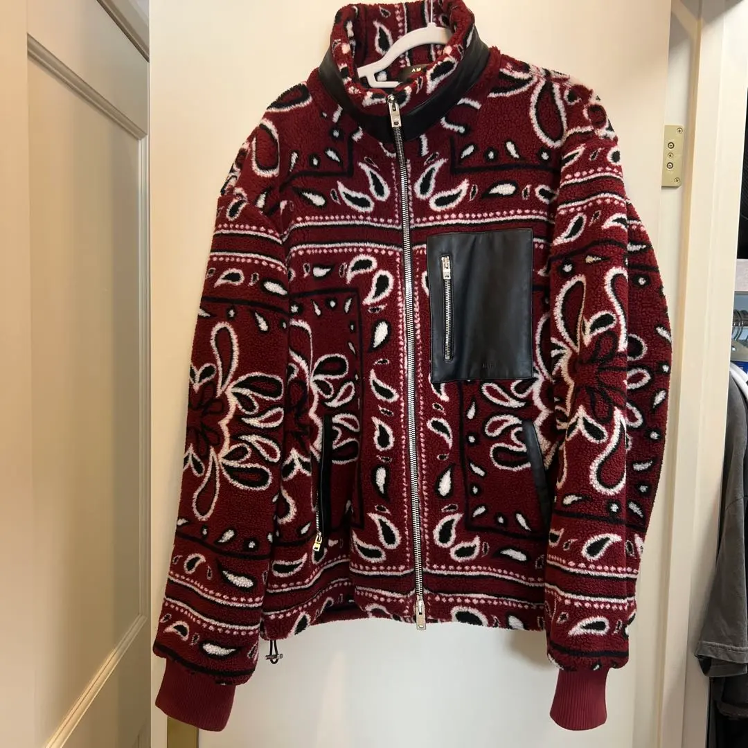 冬の断捨離！AMIRI ペイズリーleather patchフリース