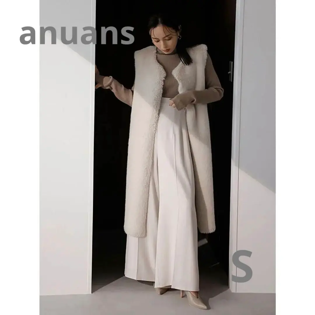 anuans シンプルハイウエストワイドパンツ Sサイズ