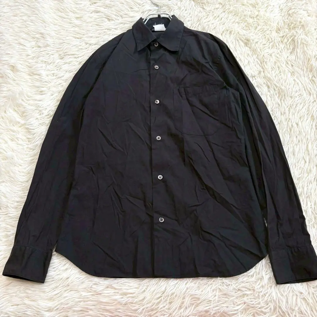 y7230 アニエスベーオム 黒シャツ メンズS ワイシャツ ブラック