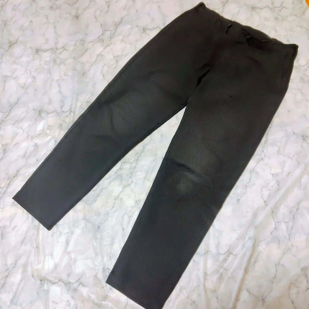 【Mサイズ】無印 シアサッカー アンクル丈パンツ ブラック【MUJI】