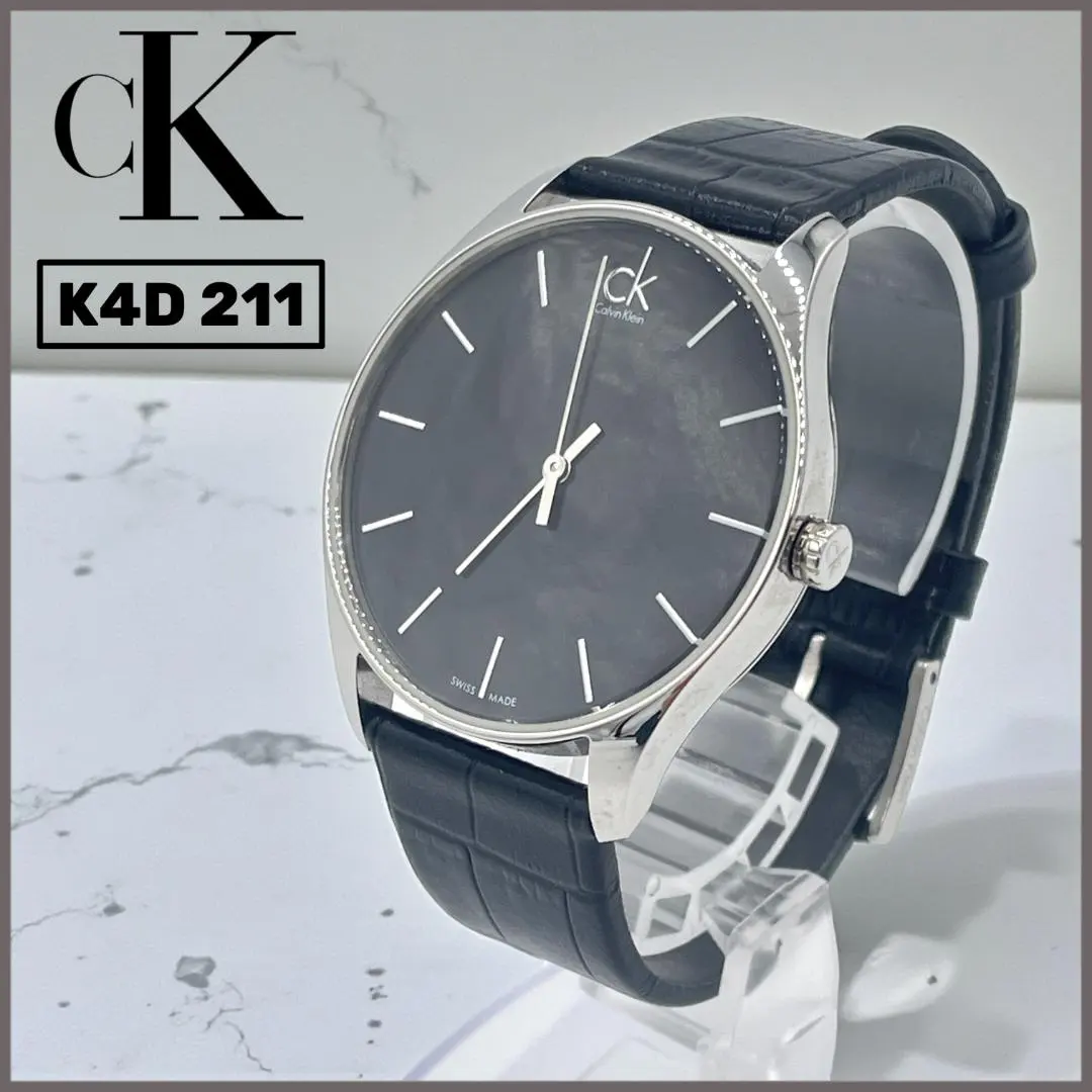 【Calvin Klein】Ck/ ブラック文字盤・K4D 211 メンズ腕時計