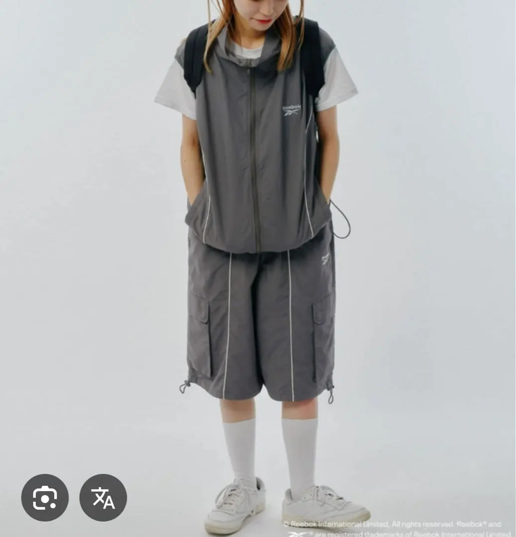 リーボックナイロンハーフパンツM