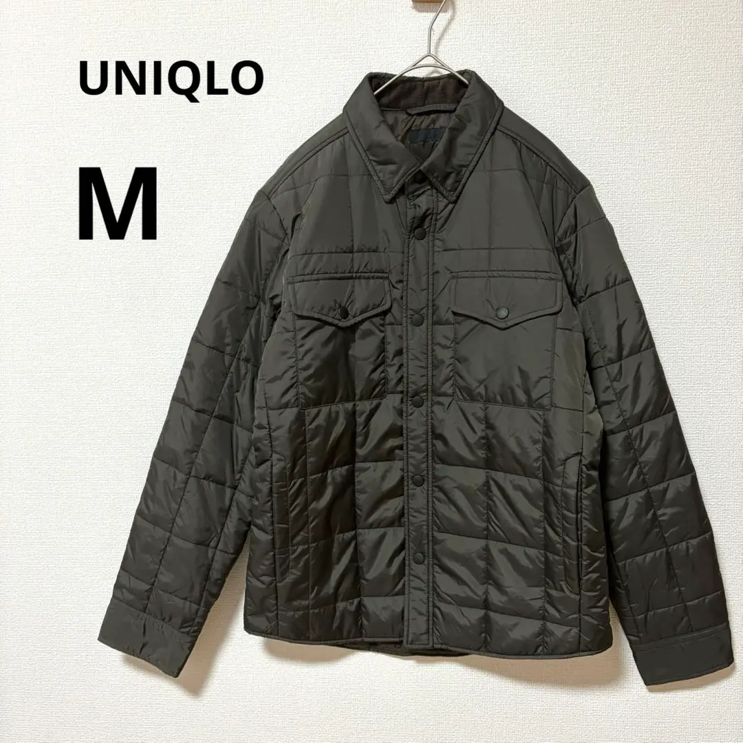 UNIQLO メンズ M コーチジャケット キルティング 中綿 カーキ ブルゾン