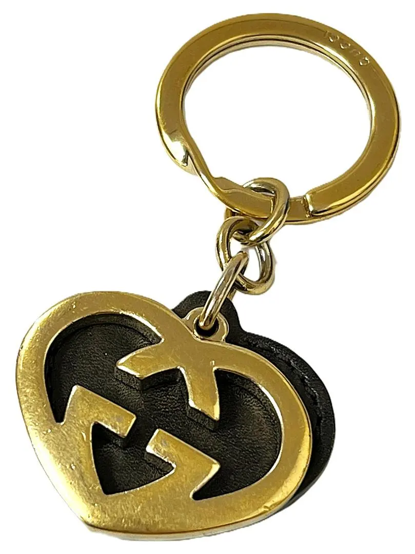 グッチ インターロッキング ハートプレート キーリング 中古品 (37045)