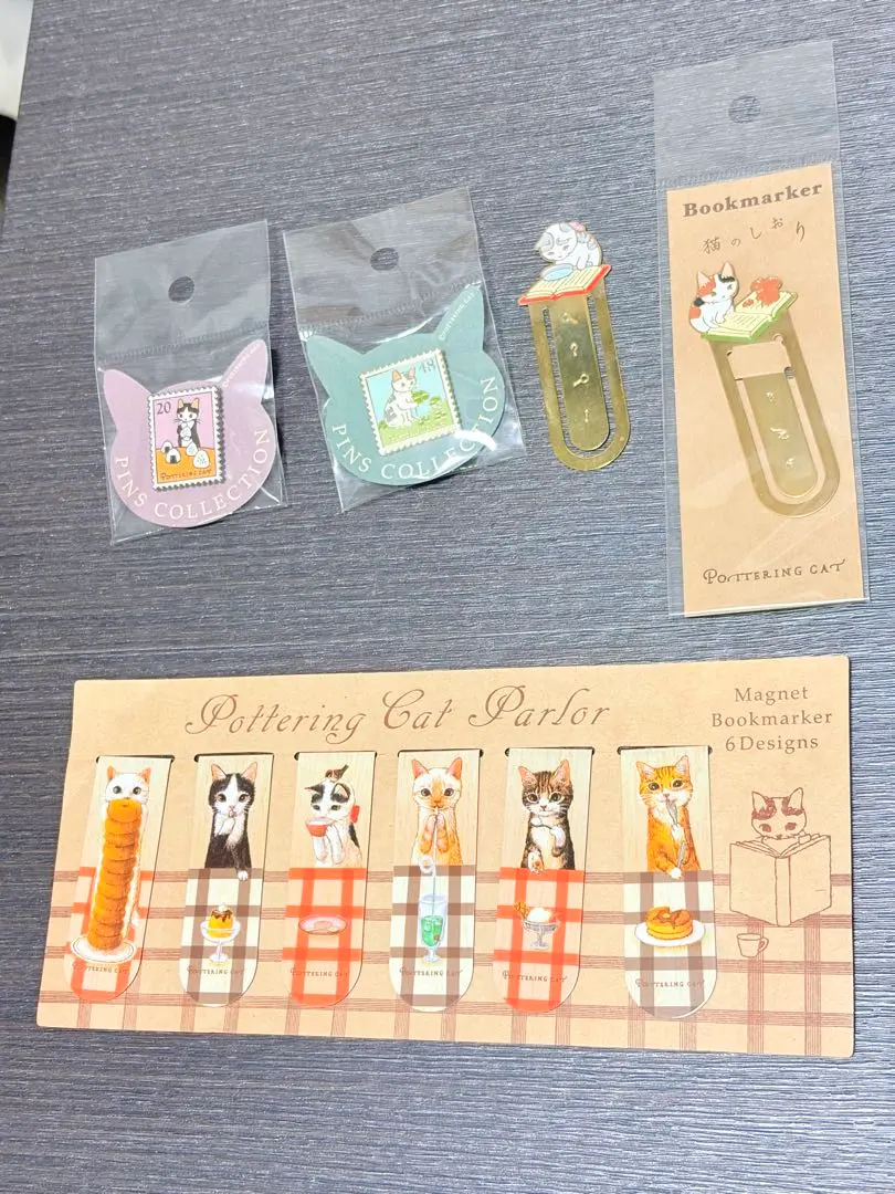 バラ売り可　ポタリングキャット マグネットブックマーカー　ピンズ　ブックマーカー