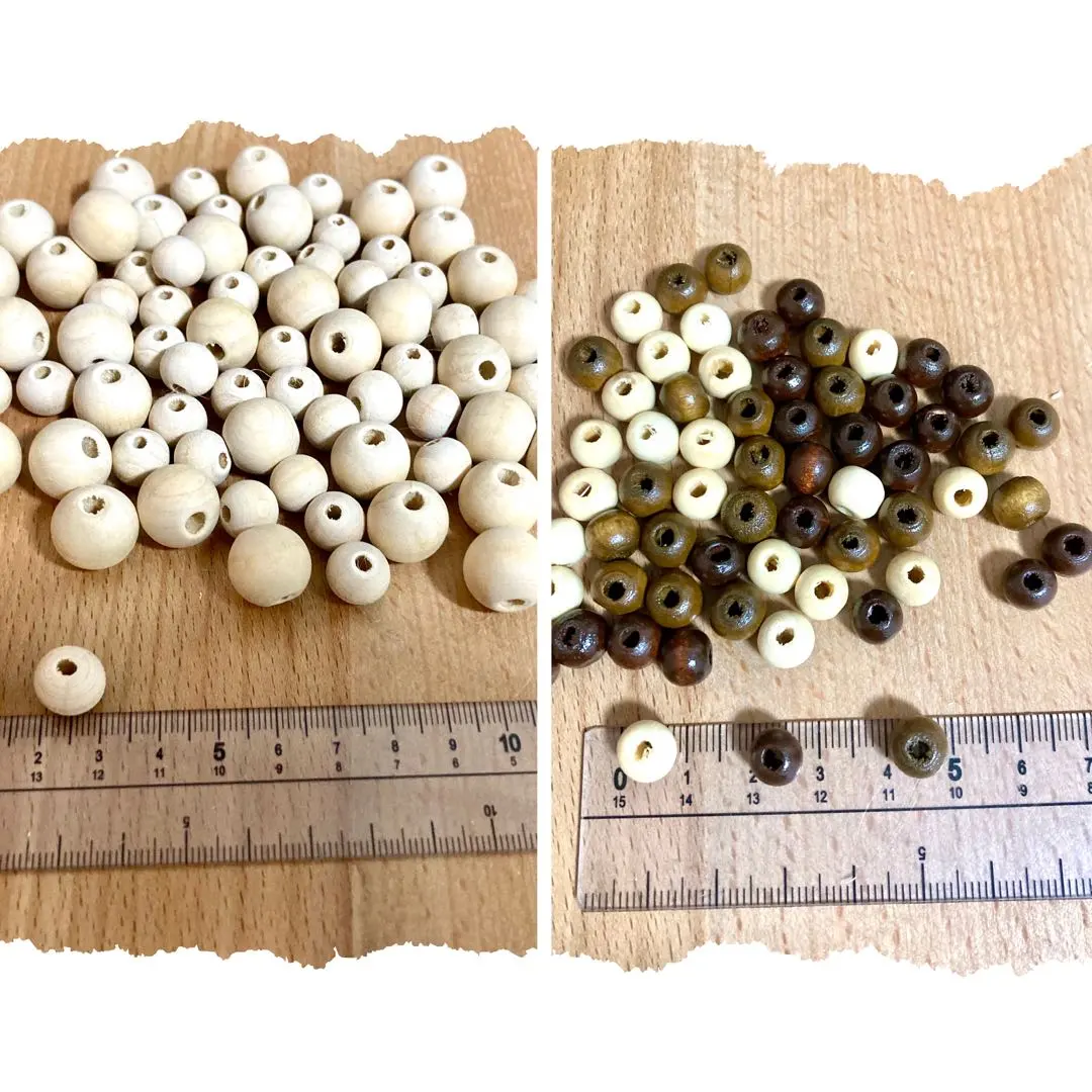 ビーズセット 約100個 白 茶色 黒 緑