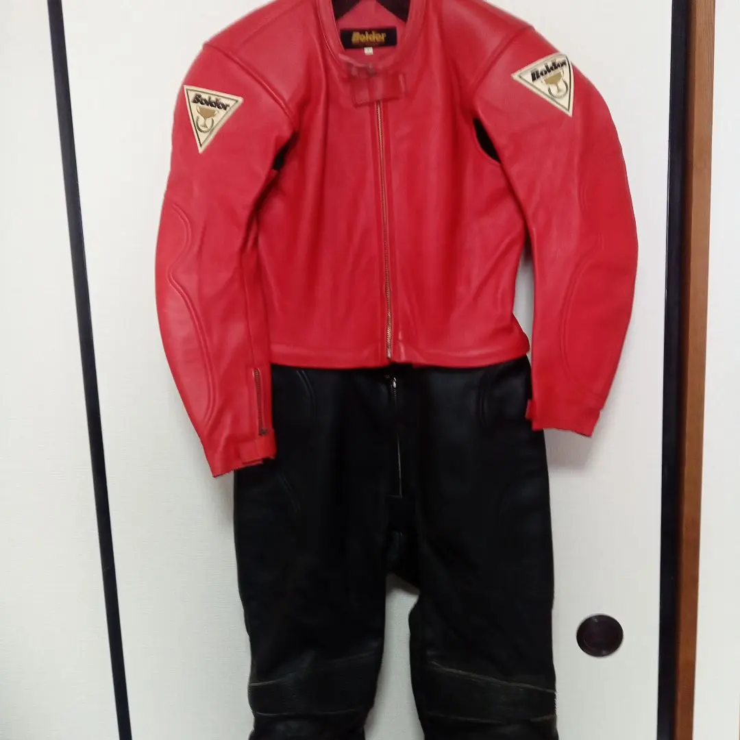 HONDA Bold’or セパレートレーシングスーツ 革ツナギ　赤黒　L