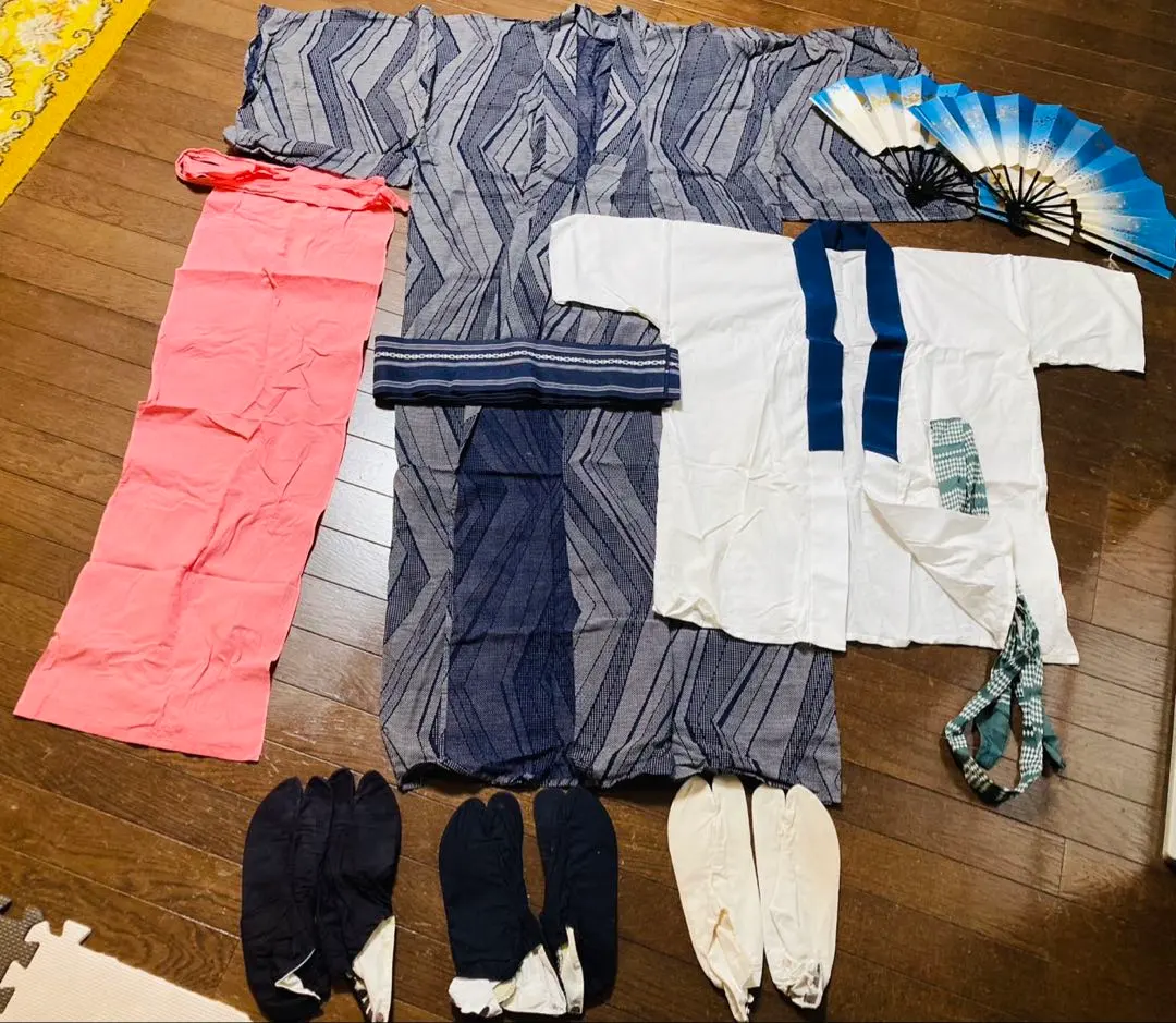着物セット 青と白のストライプ　日本舞踊セット