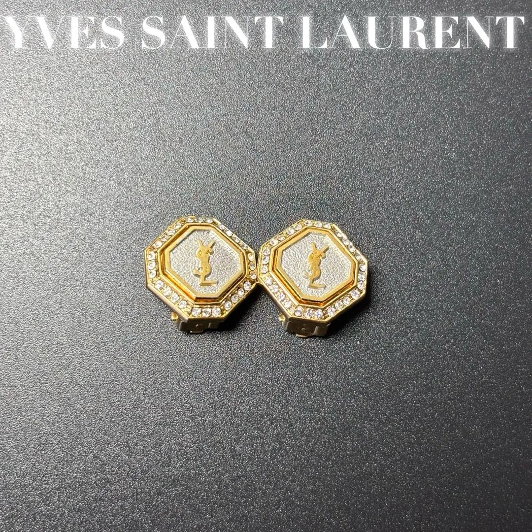 YSL イヴサンローラン ヴィンテージ イヤリング YSLロゴ