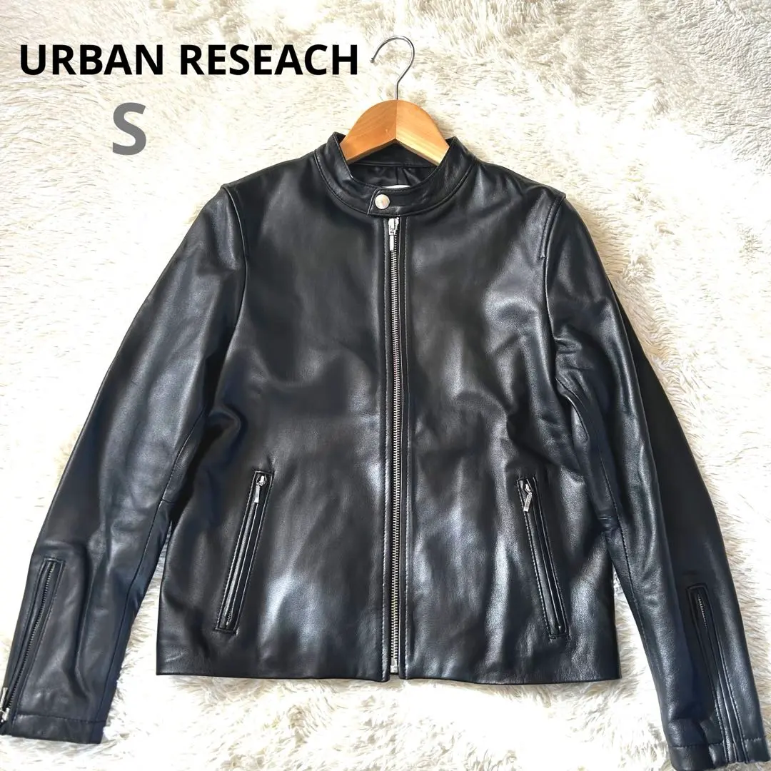 アーバンリサーチ レザージャケット 2022 シングルライダース 羊革 ブラック