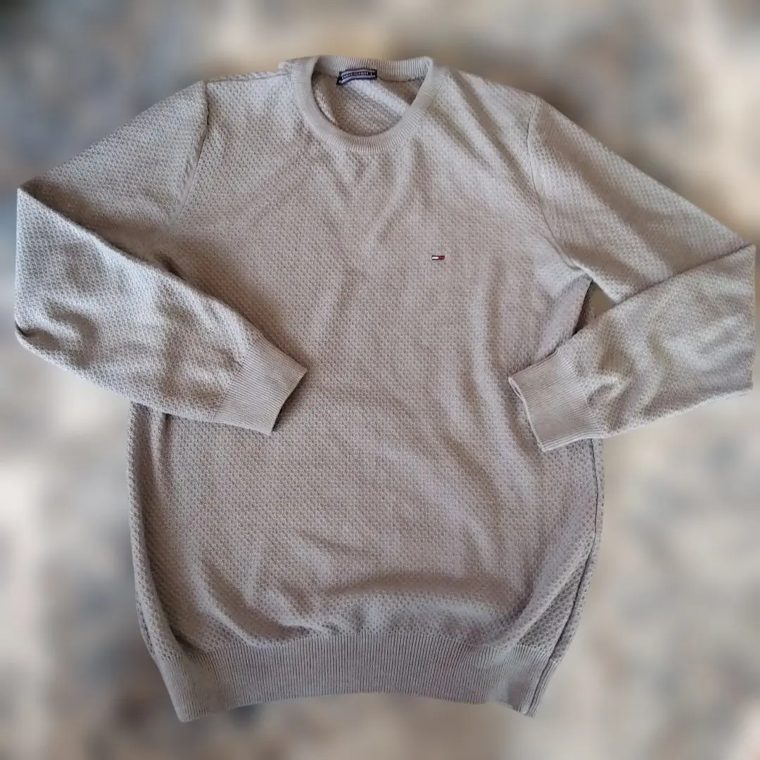 Tommy Hilfiger ベージュ ニットセーター 米記載L　日本　XL　長