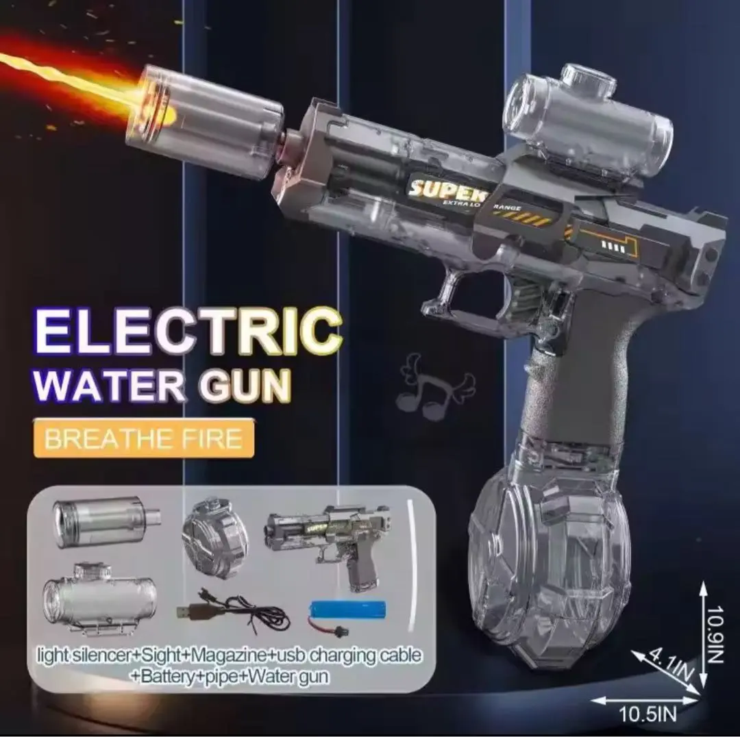 【新品未使用】SUPER 電動水鉄砲 発光機能付き